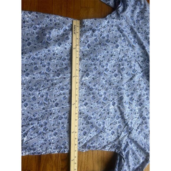 Robert Graham Men's L Blue Floral Print Long Sleeve Button-Up Shirt - Picture 9 of 9